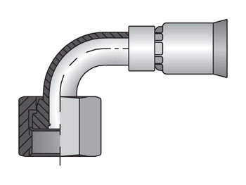 1J991N-6-6 Parkrimp Permanent Female Seal-Lok - Swivel - 90° Elbow - Short Drop 1J991N-6-6 91N Series 1J991N