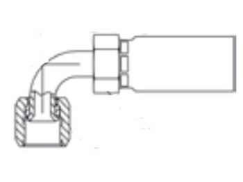 1J9CY-4-2 Parkrimp Permanent Female Seal-Lok - Swivel - 90° Elbow - Short Drop 1J9CY-4-2 CY Series 1J9CY