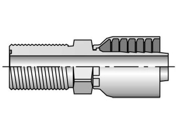 1JB43-4-4 Parkrimp Permanent Male Seal-Lok - Bulkhead without Locknut - Straight JB (with O-Ring) 1JB43-4-4 43 Series 1JB43