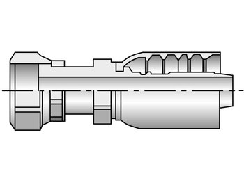 1JS77-8-8 Parkrimp Permanent Female Seal-Lok - Swivel - Straight - Long 1JS77-8-8 77 Series 1JS77