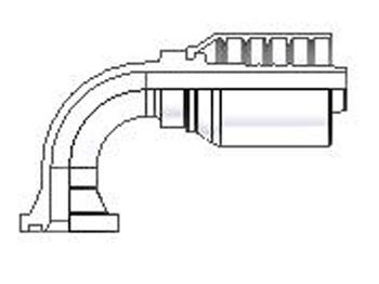 1K978-12-12 Parkrimp Permanent Standard Pressure KES Flange Head - 90° Elbow 1K978-12-12 78 Series 1K978