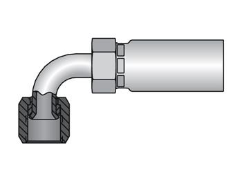 1L956-8-8 Parkrimp Permanent Female JIC 37° - Swivel - 90° Elbow - Medium Drop 1L956-8-8 56 Series 1L956