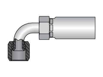 1L958-6-6 Parkrimp Permanent Female JIC 37° - Swivel - 90° Elbow - Medium Drop 1L958-6-6 58 Series 1L958