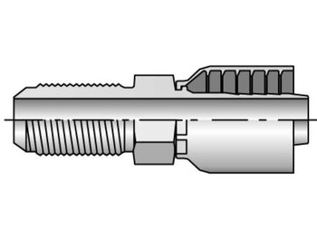 1LB43-8-8 Parkrimp Permanent Male JIC 37° - Bulkhead without Locknut - Straight 1LB43-8-8 43 Series 1LB43