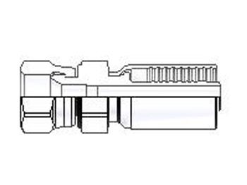 1MUHY-4-4 Parkrimp Permanent Female Metric - Swivel - Straight (30° Flare) 1MUHY-4-4 HY Series 1MUHY