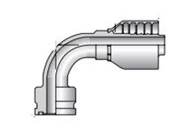 1X9S6-32-32 Parkrimp Permanent Flange – 90° Elbow – Full flange system for Code 61 or Code 62 1X9S6-32-32 S6 Series 1X9S6