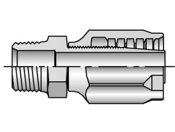 20130-4-4 Field Attachable Shell & Nipple Male NPTF Pipe - Rigid - Straight 20130-4-4 30 Series 20130