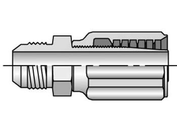 20342-4-4 Field Attachable Shell & Nipple Male JIC 37° - Rigid - Straight 20342-4-4 42 Series 20342