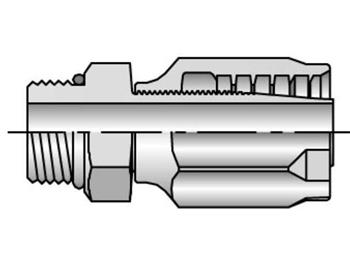 20530-4-4 Field Attachable Shell & Nipple Male SAE Straight Thread with O-Ring - Rigid - Straight 20530-4-4 30 Series 20530