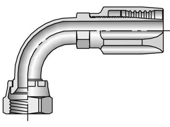23920-16-16 Field Attachable Shell & Nipple Female JIC 37° - Swivel - 90° Elbow - Short Drop 23920-16-16 20 Series 23920