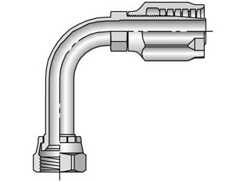 24130-8-8 Field Attachable Shell & Nipple Female JIC 37° - Swivel - 90° Elbow - Long Drop 24130-8-8 30 Series 24130