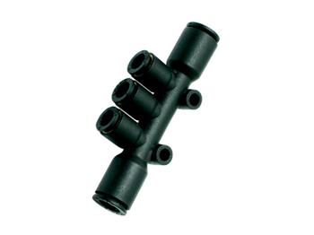 24PLP-8M-4M Union Multiple Tee Push-to-Connect Instant Pneumatic Fitting 24PLP-8M-4M Prestolok Composite 24PLP - Metric