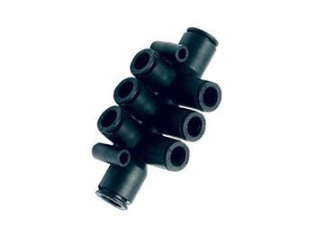 24PLPD-5-5/32 Union Multiple Tee Double Push-to-Connect Instant Pneumatic Fitting 24PLPD-5-5/32 Prestolok Composite 24PLPD - Inch