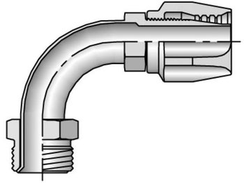 26921-5-5 Field Attachable Shell & Nipple Male Inverted SAE 45° - Swivel - 90° Elbow 26921-5-5 21 Series 26921