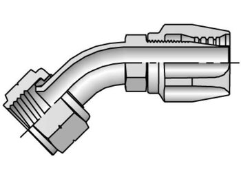 27721-6-6 Field Attachable Shell & Nipple Female SAE 45° - Swivel - 45° Elbow 27721-6-6 21 Series 27721