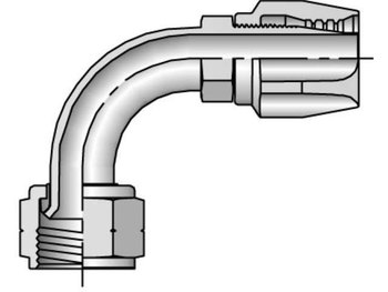 27921-6-6 Field Attachable Shell & Nipple Female SAE 45° - Swivel - 90° Elbow 27921-6-6 21 Series 27921