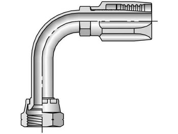 28120-6-6 Field Attachable Shell & Nipple Female SAE 45° - Swivel - 90° Elbow - Long Drop 28120-6-6 20 Series 28120