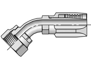 2J720-6-6 Field Attachable Shell & Nipple Female Seal-Lok - Swivel - 45° Elbow 2J720-6-6 20 Series 2J720