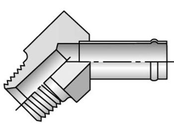 31TB-20-20 Barbed Nipple Male NPTF Pipe - Rigid - 45° Elbow 31TB-20-20 TB Series 31TB