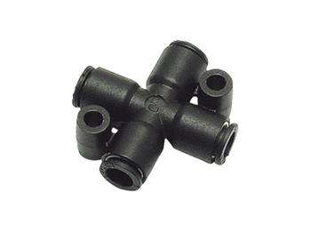 347PLP-4M-6M Union Cross Push-to-Connect Instant Pneumatic Fitting 347PLP-4M-6M Prestolok Composite 347PLP - Metric