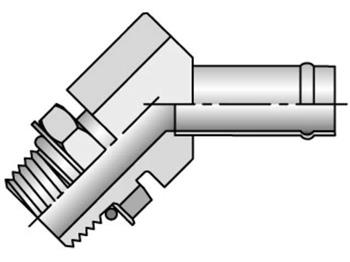 35TB-8-8 Barbed Nipple Male SAE Straight Thread with O-Ring - Rigid - 45? Elbow 35TB-8-8 TB Series 35TB
