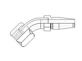 3721-16-16 Field Attachable Nipple Female JIC 37° - Swivel - 45° Elbow - Short Drop 3721-16-16 21 Series 3721