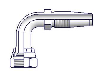 3920-20-20 Field Attachable Nipple Female JIC 37° - Swivel - 90° Elbow - Short Drop 3920-20-20 20 Series 3920