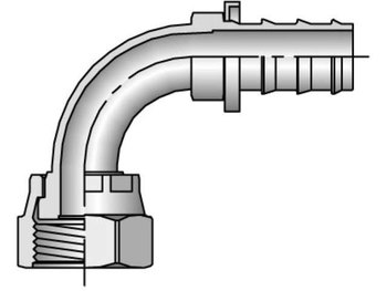 3J982-10-10 Push-Lok Barbed Female Seal-Lok - Swivel - 90° Elbow - Short Drop 3J982-10-10 82 Series 3J982