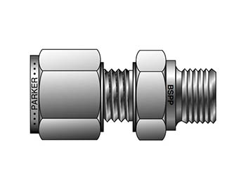 M10MSC1/2R-S A-LOK Metric Tube BSPP Male Connector - MSC