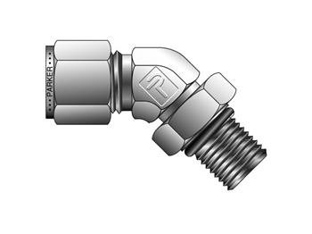 8-8 V5BZ-S Instrumentation Tube Fitting - 45° Elbow 45° Male Elbow SAE/MS Straight Thread for use with Inch Tubing 8-8 V5BZ-S CPI Inch Tube 45° Male Elbow SAE/MS Straight Thread - V5BZ