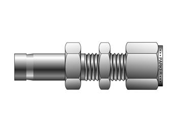 8-8 T2H2BZ-S Instrumentation Tube Fitting - Straight Tube End Bulkhead Adapter for use with Inch Tubing 8-8 T2H2BZ-S CPI Inch Tube Tube End Bulkhead Adapter - T2H2BZ