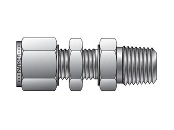 FH2BZ 10-1/2-S Instrumentation Tube Fitting - Straight NPT Male Bulkhead Connector for use with Metric Tubing FH2BZ 10-1/2-S CPI Metric Tube NPT Male Bulkhead Connector - FH2BZ