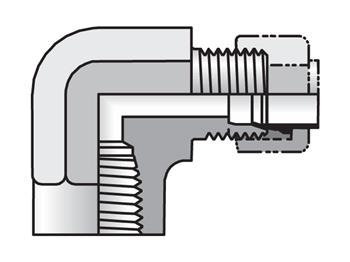 4-4 DBI2-B Female Elbow Intru-Lok / NPTF 4-4 DBI2-B Intru-Lok 90° Elbow DBI2
