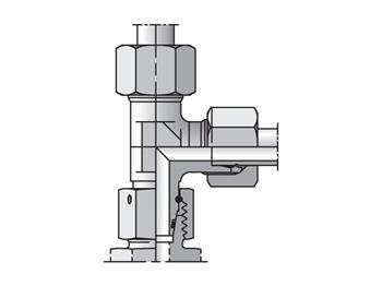 EL12LCF EO/EO-2 Tee, Swivel Nut Run - 24° Flareless / Flareless Swivel EL12LCF EO/EO-2 Tee, Swivel Nut Run - EL