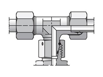 ET30SCF EO/EO-2 Tee, Swivel Nut Branch - ET