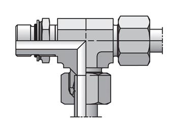 LEE10LMORCF EO/EO-2 Tee, Adjustable Run - 24° Flareless / Metric ISO 6149 LEE10LMORCF EO/EO-2 Tee, Adjustable Run - LEE-OR