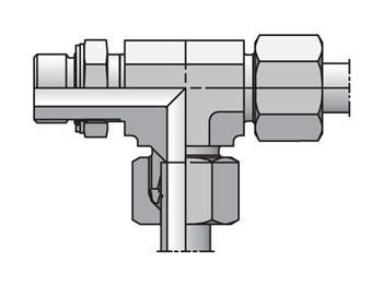 LEE06SRCF EO/EO-2 Tee, Adjustable Run - 24° Flareless / BSPP ORR LEE06SRCF EO/EO-2 Tee, Adjustable Run - LEE-R
