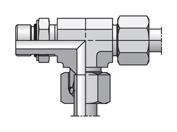 LEE30S15/8UNCF EO/EO-2 Tee, Adjustable Run - 24° Flareless / SAE-ORB LEE30S15/8UNCF EO/EO-2 Tee, Adjustable Run - LEE-UNF
