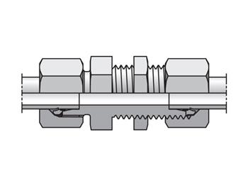 SV18L71 EO/EO-2 Straight, Bulkhead Union - 24° Flareless / 24° Flareless SV18L71 EO/EO-2 Straight, Bulkhead Union - SV