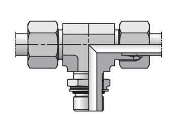 TEE06SMORCF EO/EO-2 Tee, Adjustable Branch - 24° Flareless / Metric ISO 6149 TEE06SMORCF EO/EO-2 Tee, Adjustable Branch - TEE-OR
