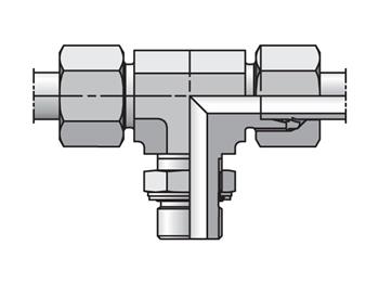 TEE10SRCF EO/EO-2 Tee, Adjustable Branch - 24° Flareless / BSPP ORR TEE10SRCF EO/EO-2 Tee, Adjustable Branch - TEE-R