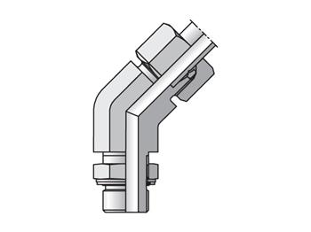 VEE12LMCF EO/EO-2 45° Elbow, Adjustable - 24° Flareless / Metric ORR VEE12LMCF EO/EO-2 45° Elbow, Adjustable - VEE-M