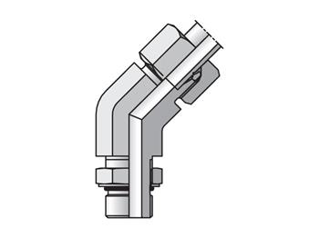VEE08L7/16UNFCF EO/EO-2 45° Elbow, Adjustable - 24° Flareless / SAE-ORB VEE08L7/16UNFCF EO/EO-2 45° Elbow, Adjustable - VEE-UNF