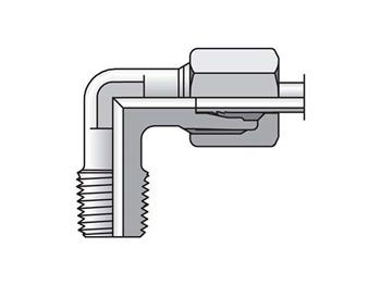 WE15LMCF EO/EO-2 90° Elbow, Male Connector - 24° Flareless / Metric Taper Thread WE15LMCF EO/EO-2 90° Elbow, Male Connector - WE-M keg
