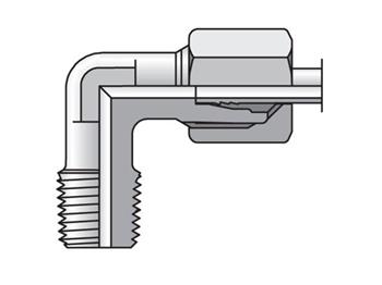 WE08L1/4NPTCF EO/EO-2 90° Elbow, Male Connector - 24° Flareless / NPT WE08L1/4NPTCF EO/EO-2 90° Elbow, Male Connector - WE-NPT