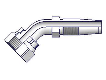 J720-4-4 Field Attachable Nipple Female Seal-Lok - Swivel - 45° Elbow J720-4-4 20 Series J720