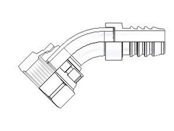 J788-20-20 Barbed Nipple Female Seal-Lok - Swivel - 45° Elbow J788-20-20 88 Series J788