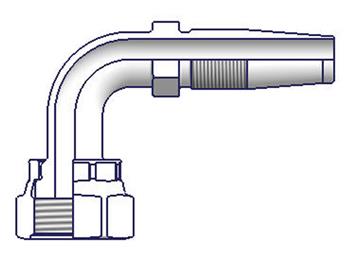 J920-4-4 Field Attachable Nipple Female Seal-Lok - Swivel - 90° Elbow - Short Drop J920-4-4 20 Series J920