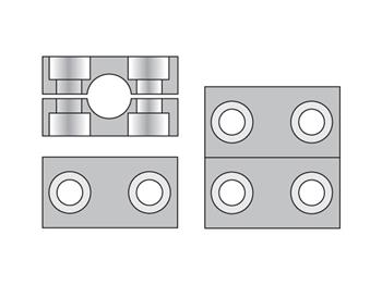 RCA335X Set of two heavy series aluminum metric clamp halves for high mechanical stress RCA335X Metric Heavy Series RCA Clamp Halves