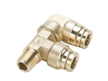 189PMTR-10-4-6 Male Elbow Positional 90° Dual Port - Push-to-Connect Transportation Fitting 189PMTR-10-4-6 Prestomatic 189PMTR